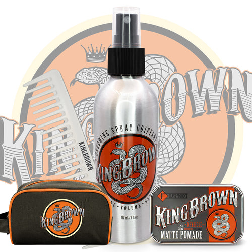 King Brown Grooming Kit on clearance with Dopp Kit and products