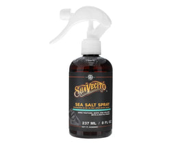 Suavecito Sea Salt Spray 237ml bottle with white spray nozzle for natural hair texture and volume.