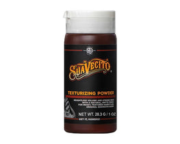 Suavecito Texturizing Powder 28.3g bottle for strong hold, natural matte finish and added hair volume.