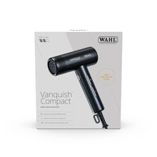 Load image into Gallery viewer, Vanquish Compact hair dryer retail box packaging for lightweight professional drying