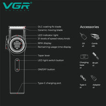 Load image into Gallery viewer, Complete package of Red Voyager V-001 Premium Professional Hair Clipper with accessories