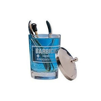 barbicide glass jar - small barber jar