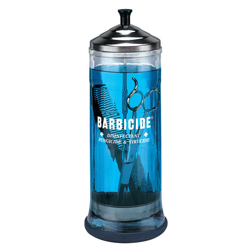 barbicide glass jar - tall barber jar