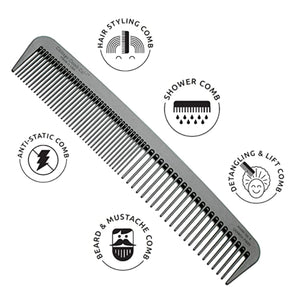 Chicago Comb Carbon Fiber Hair Comb - Model 6